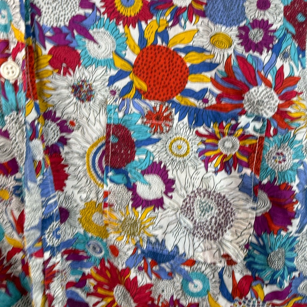 Liberty art fabrics button up long sleeve flowers Multicolor Floral  Shirt - Picture 11 of 15